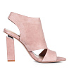 Розовые босоножки из велюра на каблуке CorsoComo