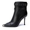 Черные ботильоны из гладкой кожи CorsoComo