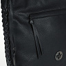 Черная сумка из экокожи с наружным карманом на молнии
