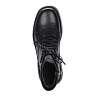 черные ботинки на шнурках из кожи на подкладке из текстиля утолщенной подошве