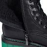 Черные ботинки из кожи на подкладке из натуральной шерсти на зеленой подошве