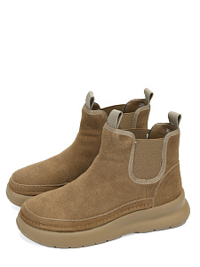 Зимние  ботинки из велюра цвета хаки