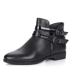 Черные ботинки из кожи с декором