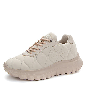 Светлые утепленные кроссовки из текстиля и экокожи