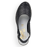 Черные открытые туфли из кожи с перфорацией на подкладке из экокожи