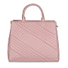Розовая сумка тоут из экокожи с декоративной прошивкой и дополнительной ручкой