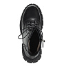 Черные ботинки из кожи на шнуровке на подкладке из натуральной шерсти на тракторной подошве