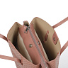 Розовая сумка тоут из плетеной экокожи с дополнительным ремнем