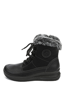 Черные зимние ботинки из экокожи