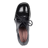 Черные туфли закрытые из кожи на каблуке столбик
