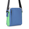Сине-зеленая сумка мессенджер из экокожи