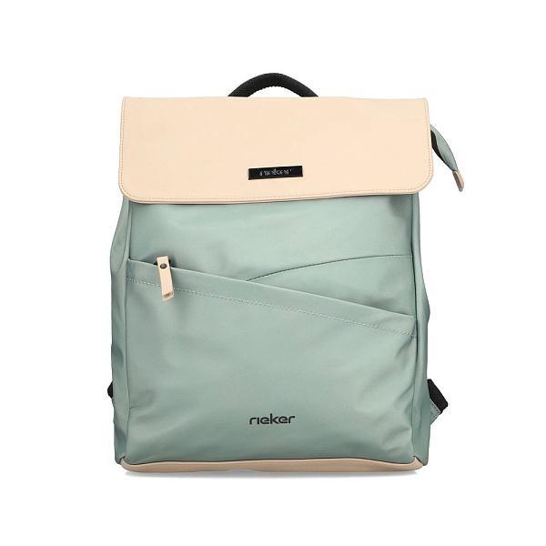 Зеленый рюкзак из текстиля и экокожи