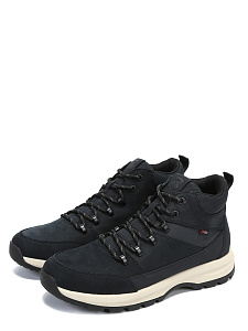 Синие зимние кроссовки из кожи