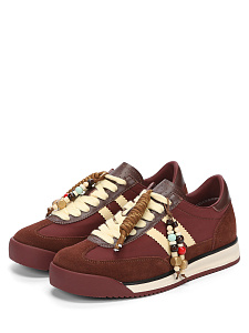 Бордовые кеды из текстиля