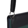 Черно-зелено-синяя сумка мессенджер из экокожи