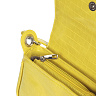 Желтая сумка сэдл из экокожи с тиснением под рептилию