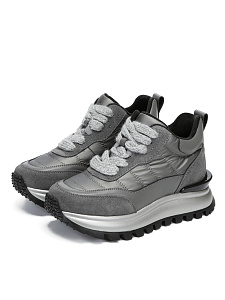 Серые кроссовки из велюра