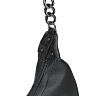 Черная сумка сэдл из экокожи с декоративной цепью