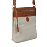 Бежевая сумка-мешок из экокожи и текстиля