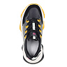 Черно-желтые кроссовки из комбинированных материалов