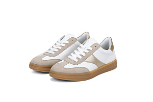 Белые кеды из кожи