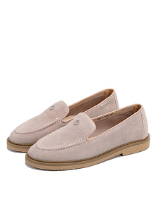 Розовые лоферы из натурального велюра