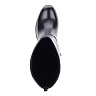 Черные сапоги из кожи на каблуке