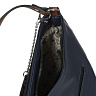 Синяя сумка шоппер из экокожи с принтованной вставкой