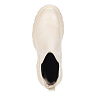 Белые ботинки челси из кожи на подкладке из натуральной шерсти на тракторной подошве