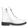 Белые кожаные ботинки с декоративными шнурками