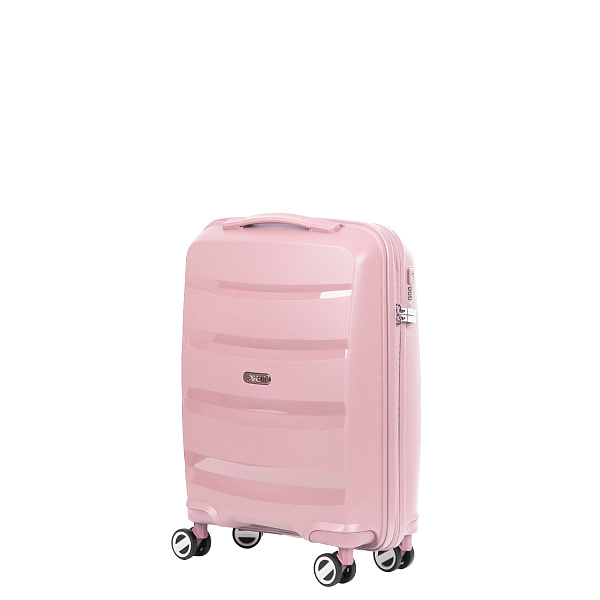 Розовый компактный чемодан из полипропилена