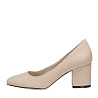 Бежевые туфли лодочки из экокожи на устойчивом каблуке Nine West