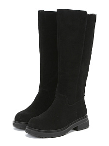 Черные зимние сапоги из велюра