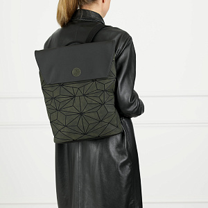 Рюкзак из комбинированных материалов цвета хаки