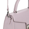 Розовая сумка сэтчел с ассиметричным клапаном из экокожи с дополнительным ремнем