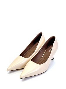 Туфли лодочки из кожи рисового цвета