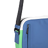 Сине-зеленая сумка мессенджер из экокожи