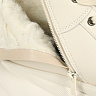 Белые высокие кроссовки из кожи на подкладке из натуральной шерсти  на утолщенной подошве