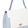 Бело-голубая сумка сэтчел из натуральной кожи