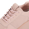 Розовые кроссовки из перфорированной кожи без подкладки на утолщенной подошве