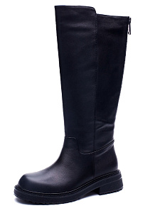 Черные зимние сапоги из кожи