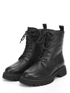 Черные зимние ботинки из кожи