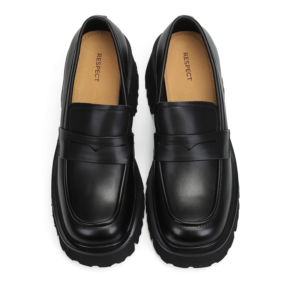 Черные лоферы из кожи VS74-176739 - купить в интернет-магазине Respect