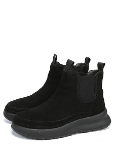 Черные зимние ботинки из велюра