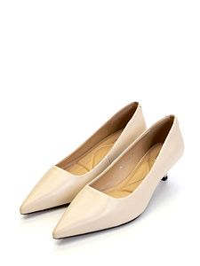 Туфли лодочки из кожи рисового цвета