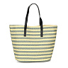 Ментолово-желтая пляжная сумка из комбинированных материалов