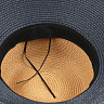 Шляпа женская пляжная синяя с тёмно-бежевым