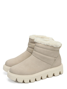 Угги зимние бежевые из кожи