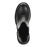 Черные ботильоны из кожи с эластичной вставкой на подкладке из натуральной шерсти на утолщенной подошве и квадратном каблуке