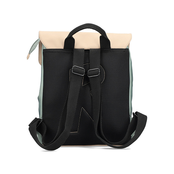 Зеленый рюкзак из текстиля и экокожи